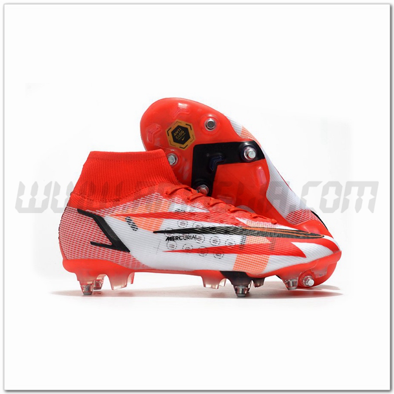 Nike Scarpe da Calcio Mercurial Superfly VIII Elite SG PRO Anti Clog Rosso