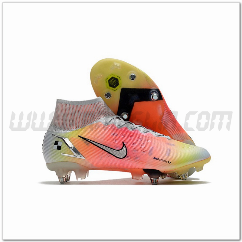 Nike Scarpe da Calcio Mercurial Superfly VIII Elite SG PRO Anti Clog Rosa/Giallo