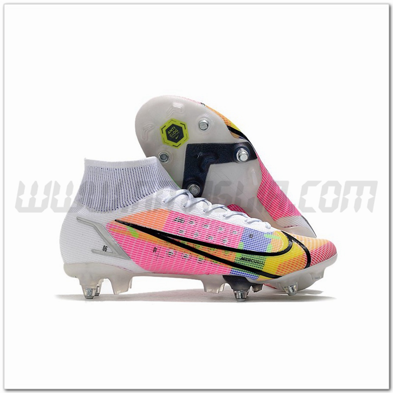 Nike Scarpe da Calcio Mercurial Superfly VIII Elite SG PRO Anti Clog Bianco