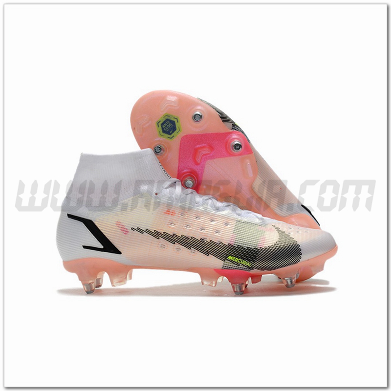 Nike Scarpe da Calcio Mercurial Superfly VIII Elite SG PRO Anti Clog Bianco