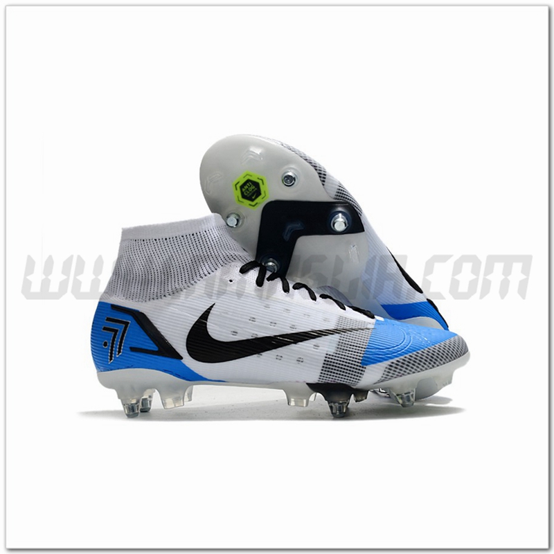 Nike Scarpe da Calcio Mercurial Superfly VIII Elite SG PRO Anti Clog Bianco