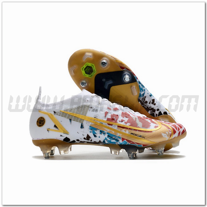 Nike Scarpe da Calcio Mercurial Vapor XIV Elite SG PRO Anti Clog Bianco