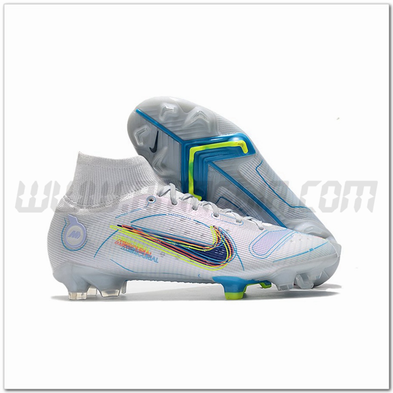 Nike Scarpe da Calcio Mercurial Superfly 8 Elite FG Bianco/Blu