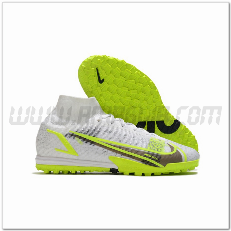 Nike Scarpe da Calcio Mercurial Superfly 9 Elite TF Bianco/Giallo