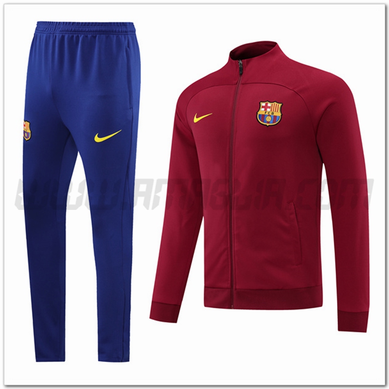 Tuta Giacca Allenamento FC Barcellona Rosso Fonce 2022 2023