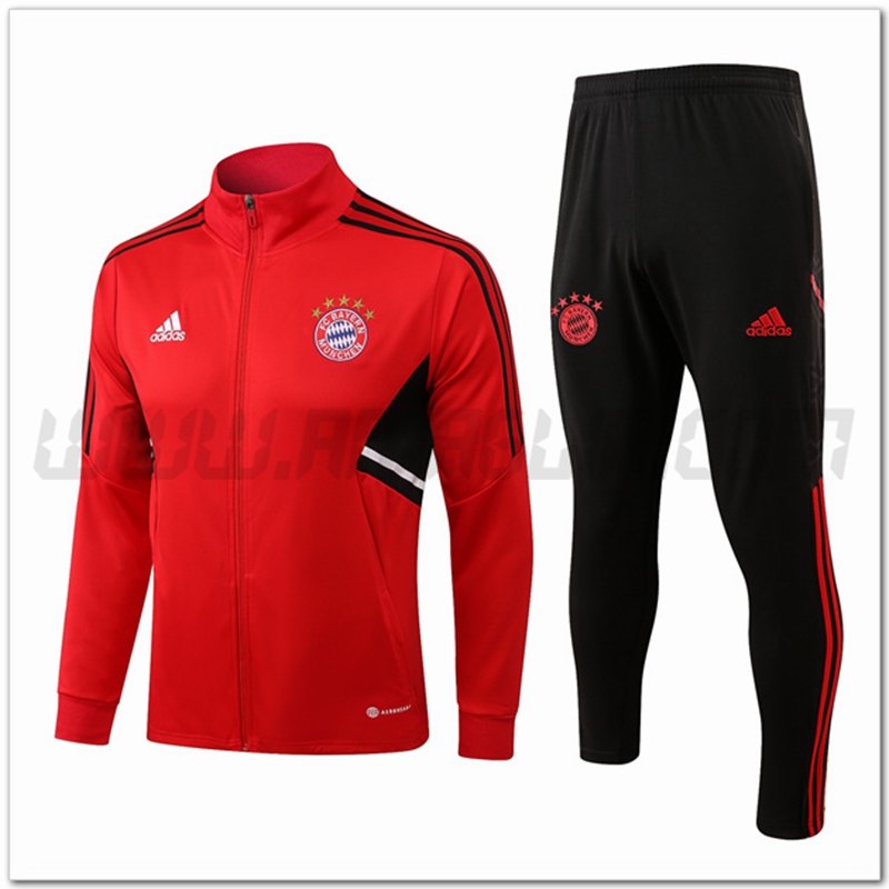 Tuta Giacca Allenamento Bayern Monaco Rosso 2022 2023