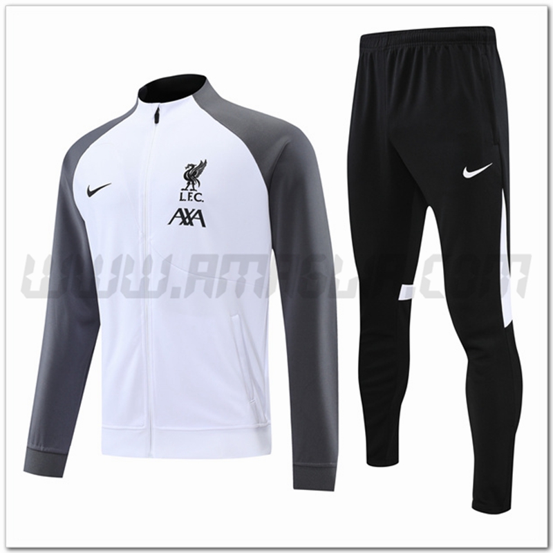 Tuta Giacca Allenamento FC Liverpool Bianco 2022 2023
