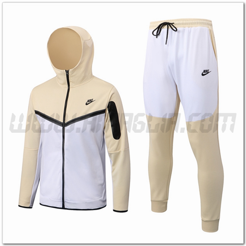 Tuta Giacca con Cappuccio NIKE Bianco/Giallo 2022 2023