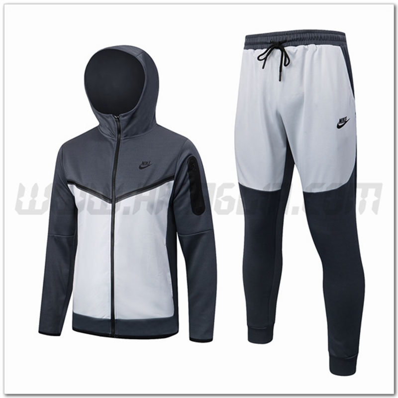 Tuta Giacca con Cappuccio NIKE Grigio/Bianco 2022 2023