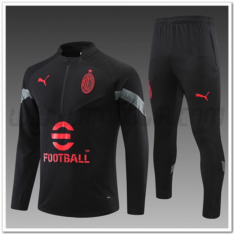 Tuta Allenamento AC Milan Bambino Nero 2022 2023