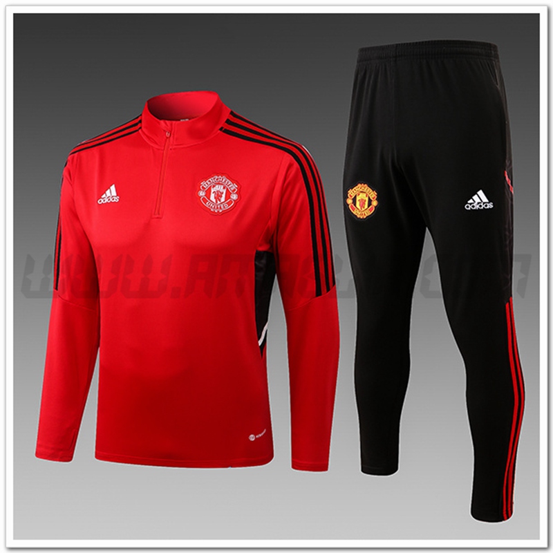 Tuta Allenamento Manchester United Bambino Rosso 2022 2023