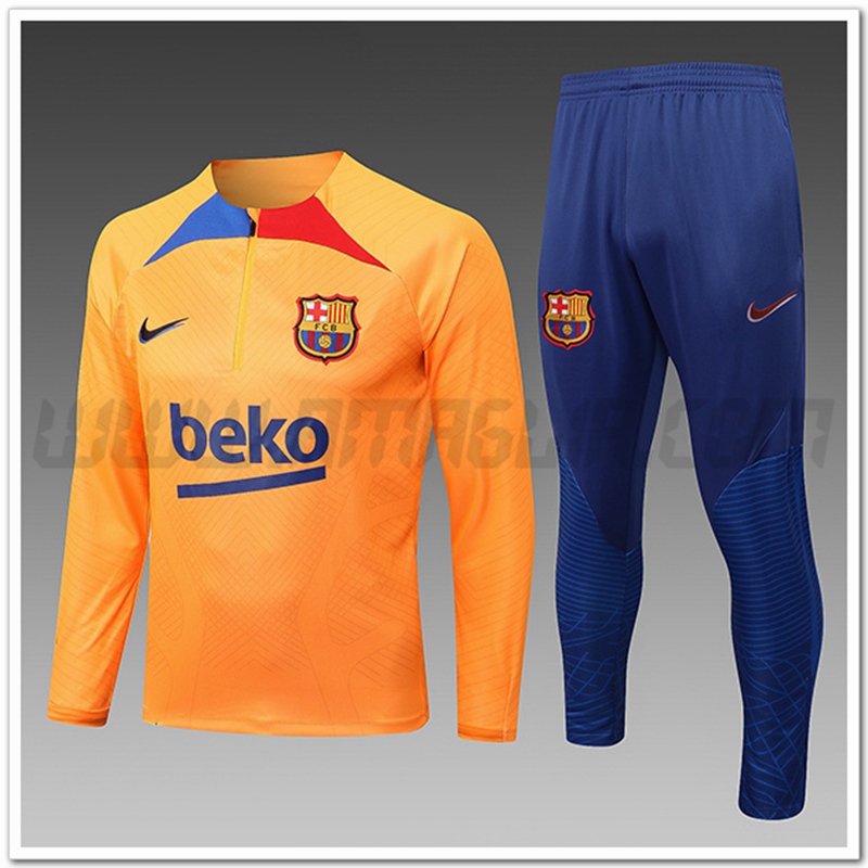 Tuta Allenamento FC Barcellona Bambino Giallo 2022 2023