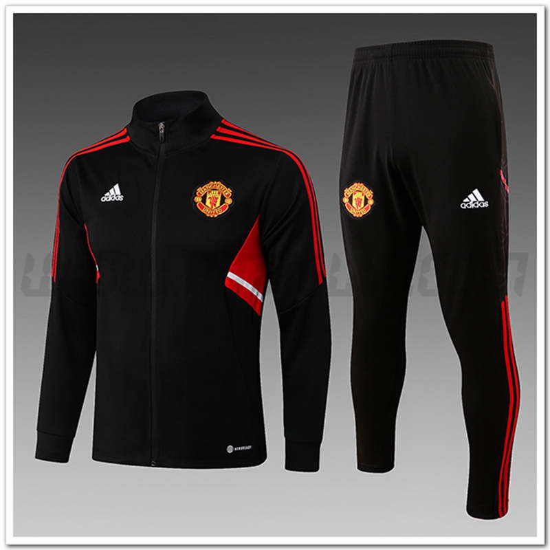 Tuta Giacca Allenamento Manchester United Bambino Nero 2022 2023