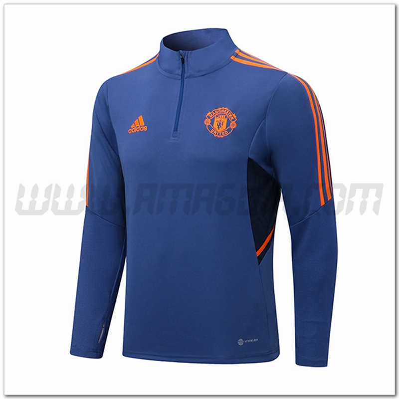 Felpa Allenamento Manchester United Blu 2022 2023