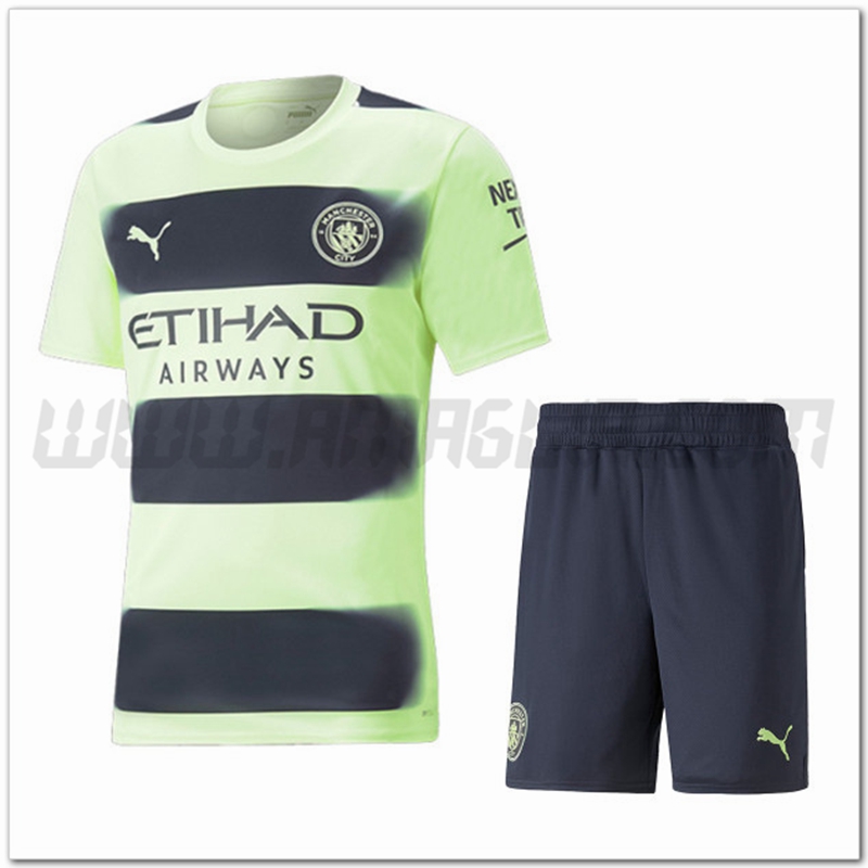 Nuovo Kit Maglia Manchester City Bambino Terza 2022 2023