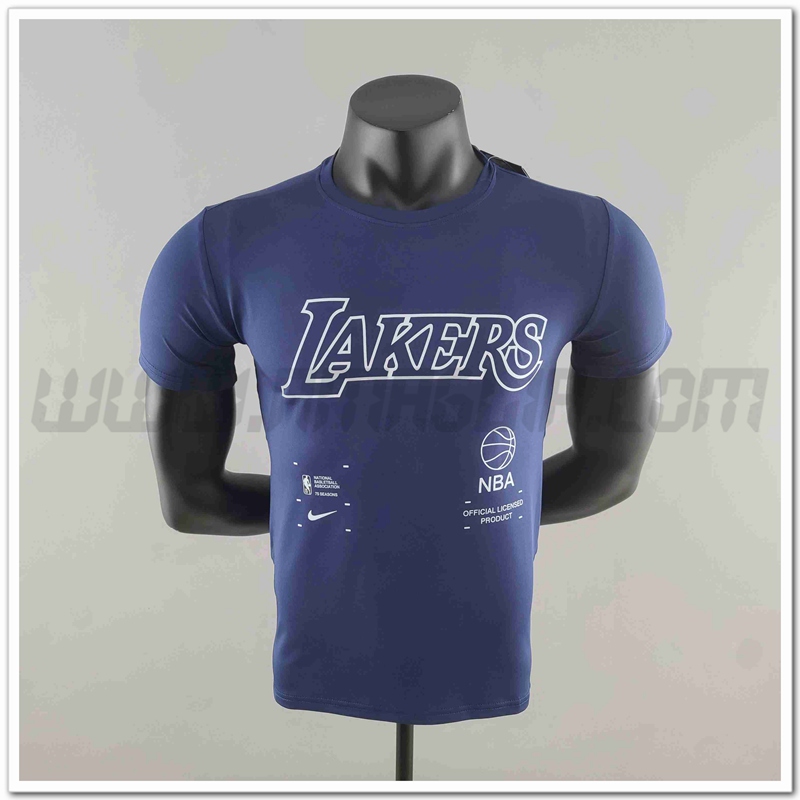 NBA Los Angeles Lakers Maglietta Nero Blu Marino #K000227