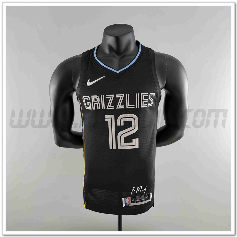 Maglia Memphis Grizzlies (MORANT #12) Nero Honor Edition