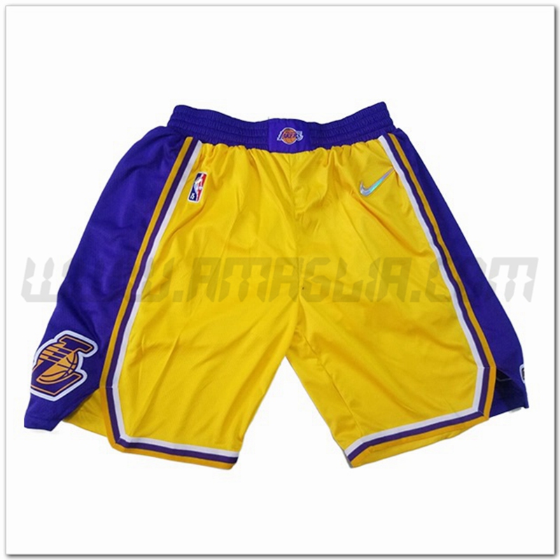 Pantaloncini NBA Los Angeles Lakers Giallo