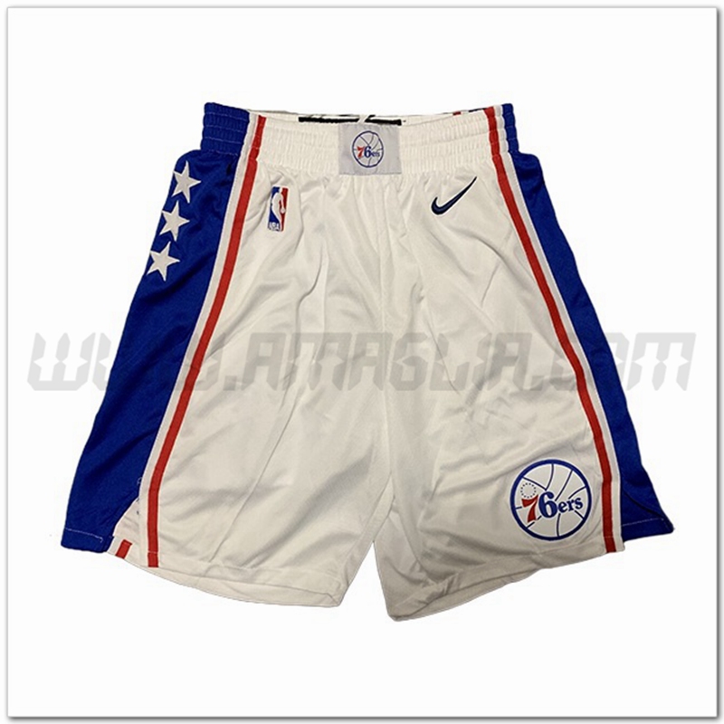 Pantaloncini NBA Philadelphia 76ers Bianco