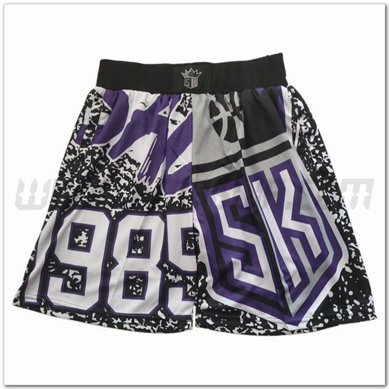 Pantaloncini NBA Sacramento Kings Viola/Nero