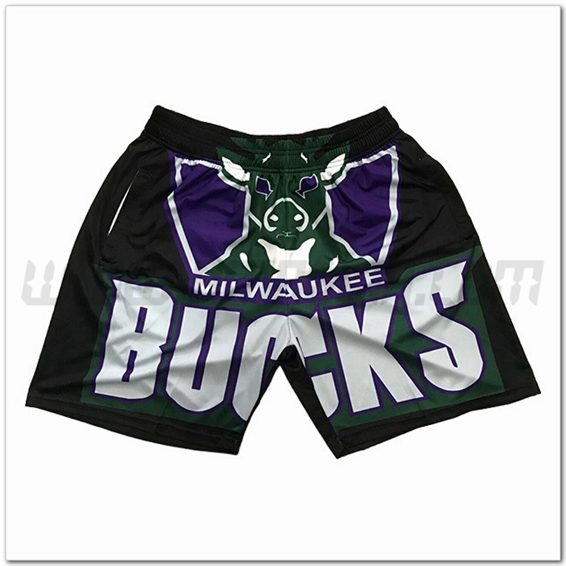 Pantaloncini NBA Milwaukee Bucks Nero