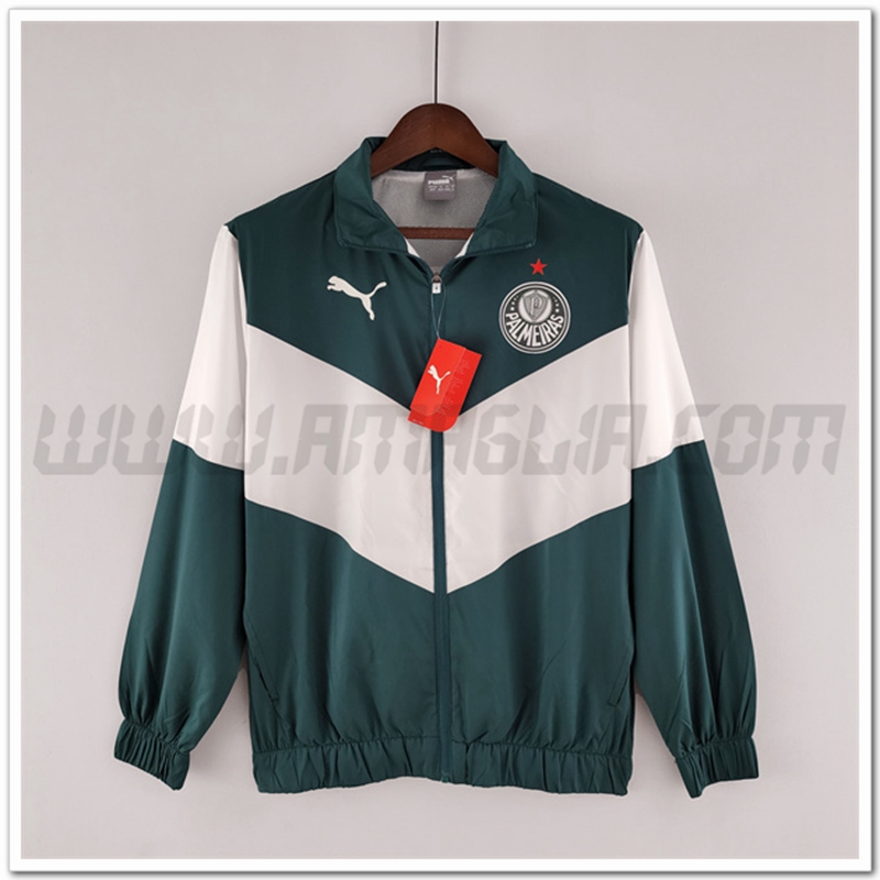 Giacca a Vento Palmeiras Verde/Bianco 2022 2023