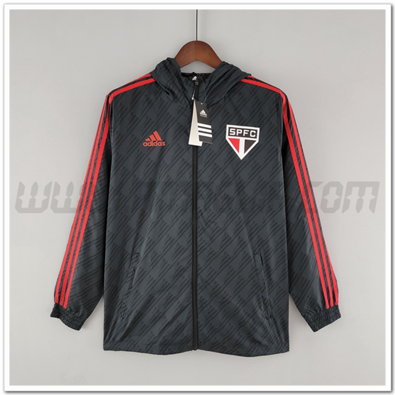 Giacca a Vento Sao Paulo FC Nero/Rosso 2022 2023