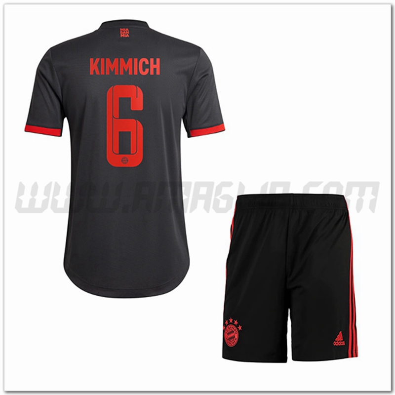 Kit Maglia KIMMICH #6 Bayern Monaco Bambino Terza 2022 2023