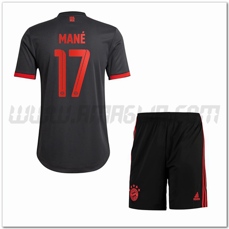 Kit Maglia MAN鑴?#17 Bayern Monaco Bambino Terza 2022 2023