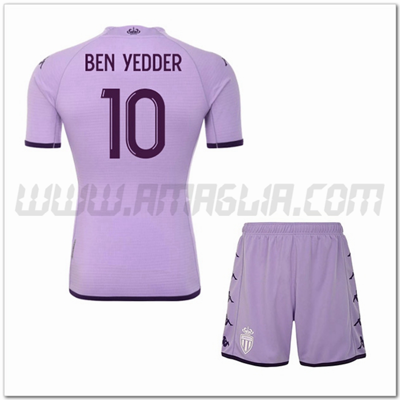 Kit Maglia BEN-YEDDER #10 AS Monaco Bambino Terza 2022 2023
