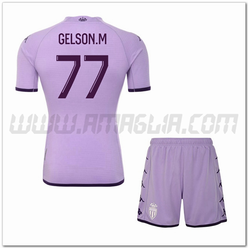 Kit Maglia GELSON.M #77 AS Monaco Bambino Terza 2022 2023