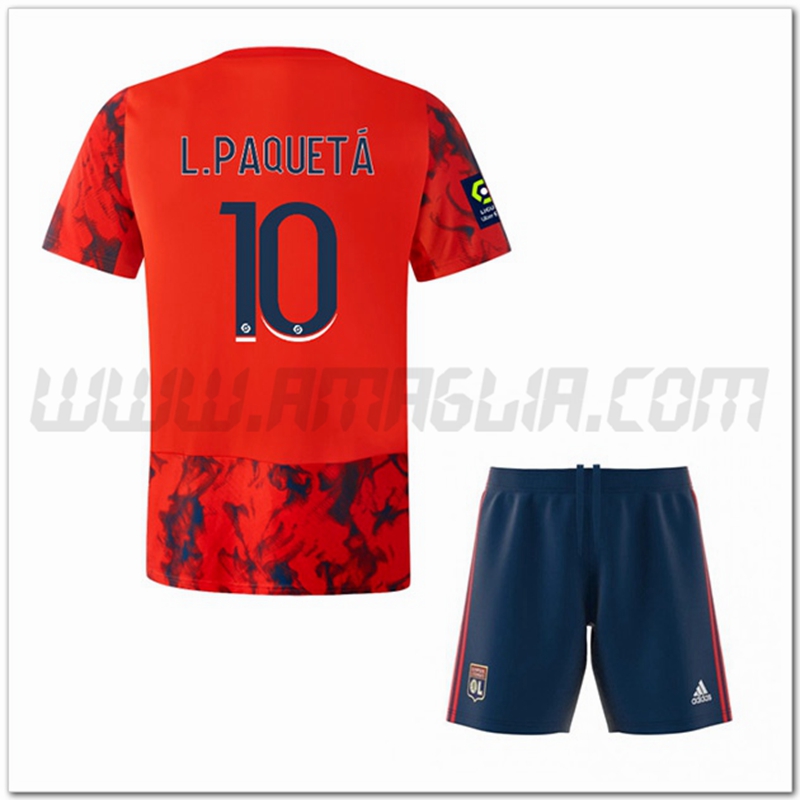 Kit Maglia L.PAQUET鑴?#10 Lyon OL Bambino Seconda 2022 2023