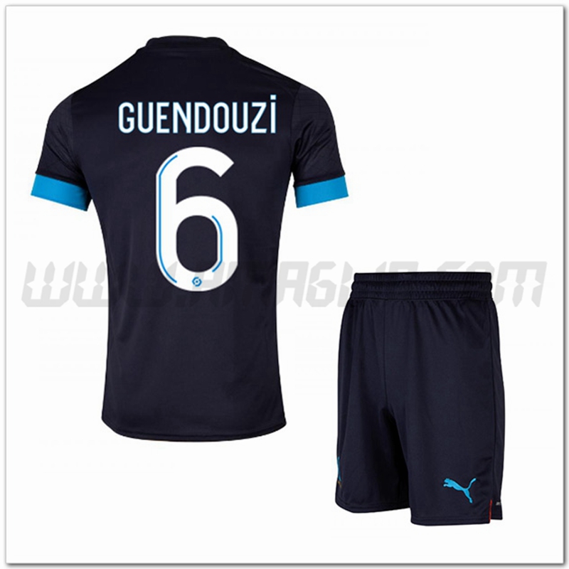 Kit Maglia GUENDOUZI #6 Marsiglia OM Bambino Seconda 2022 2023