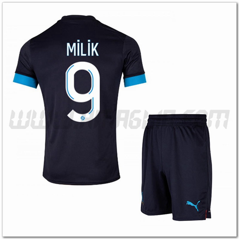 Kit Maglia MILIK #9 Marsiglia OM Bambino Seconda 2022 2023