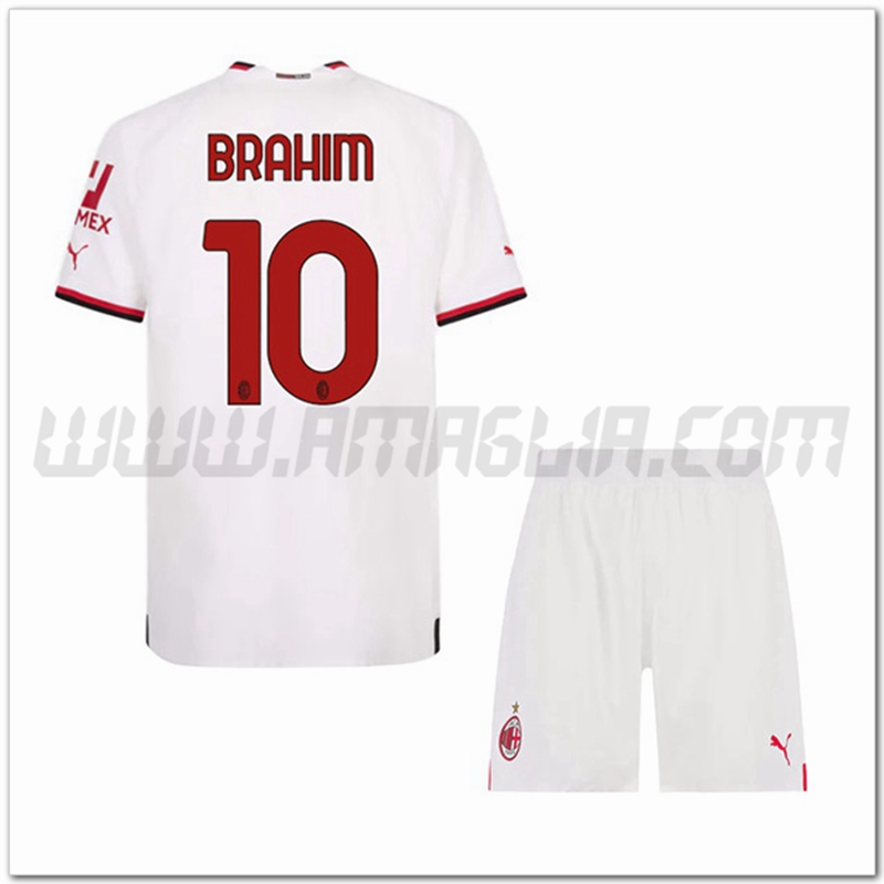 Kit Maglia BRAHIM #10 AC Milan Bambino Seconda 2022 2023