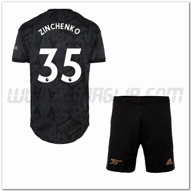 Kit Maglia ZINCHENKO #35 Arsenal Bambino Seconda 2022 2023