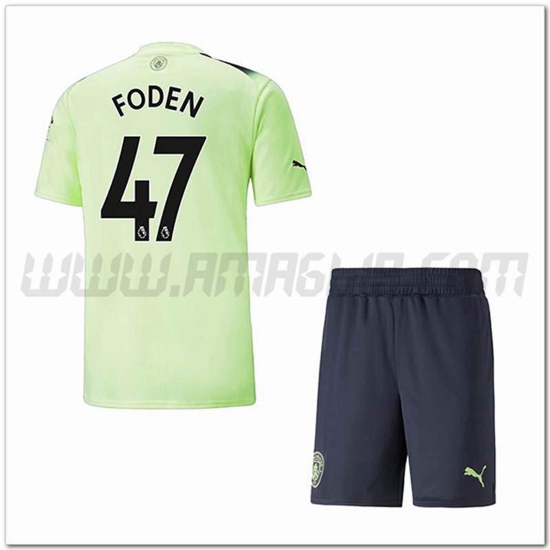 Kit Maglia FODEN #47 Manchester City Bambino Terza 2022 2023