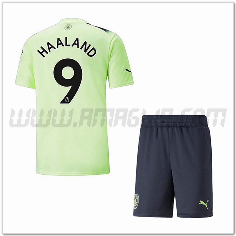 Kit Maglia HAALAND #9 Manchester City Bambino Terza 2022 2023