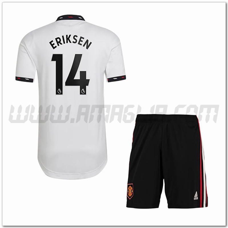 Kit Maglia ERIKSEN #14 Manchester United Bambino Seconda 2022 2023