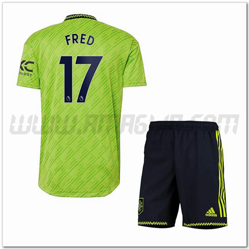 Kit Maglia FRED #17 Manchester United Bambino Terza 2022 2023