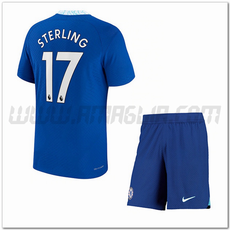Kit Maglia STERLING #17 FC Chelsea Bambino Prima 2022 2023