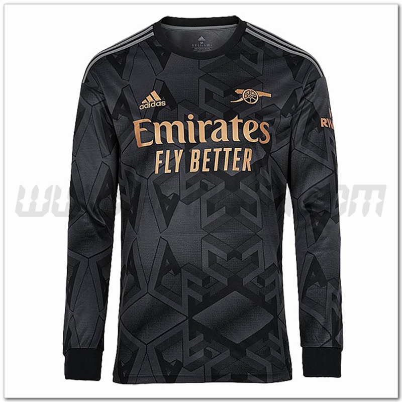 Seconda Nuovo Maglia Arsenal Maniche lunghe 2022 2023 Nero
