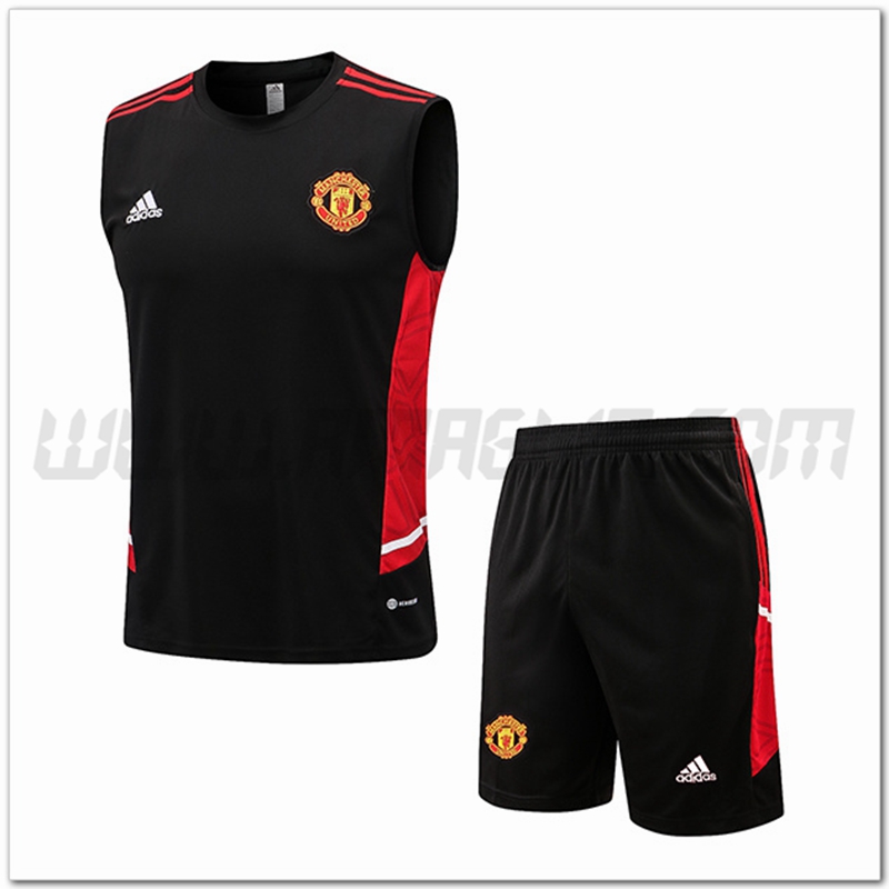 Canotta da Allenamento Manchester United + Pantaloncini Nero 2022 2023