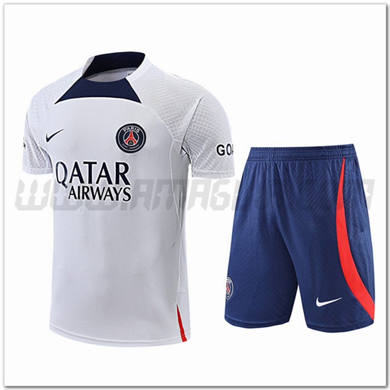 Maglia Allenamento PSG + Pantaloncini Bianco 2022 2023