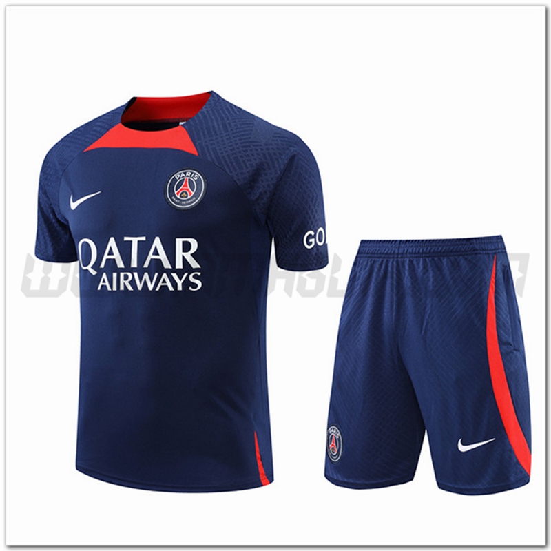 Maglia Allenamento PSG + Pantaloncini Blu Marino 2022 2023