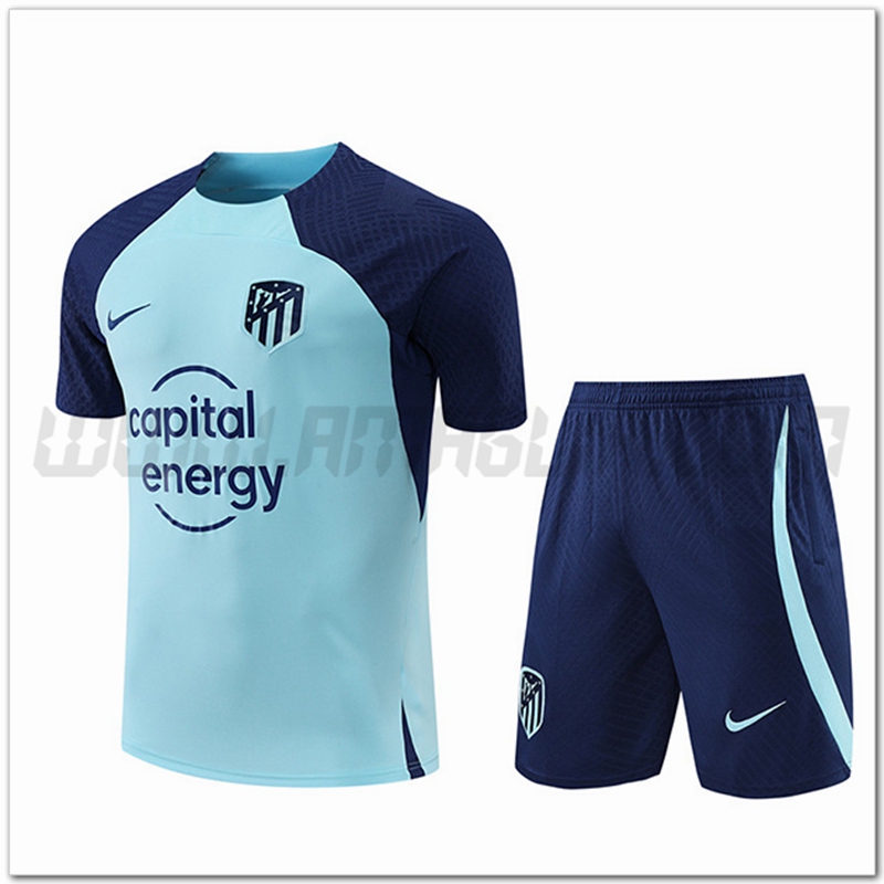 Maglia Allenamento Atletico Madrid + Pantaloncini Azzurro 2022 2023