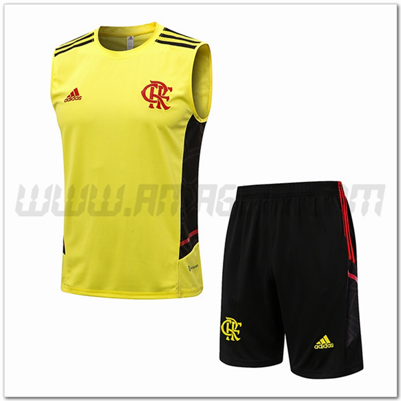 Canotta da Allenamento Flamenco + Pantaloncini Giallo 2022 2023