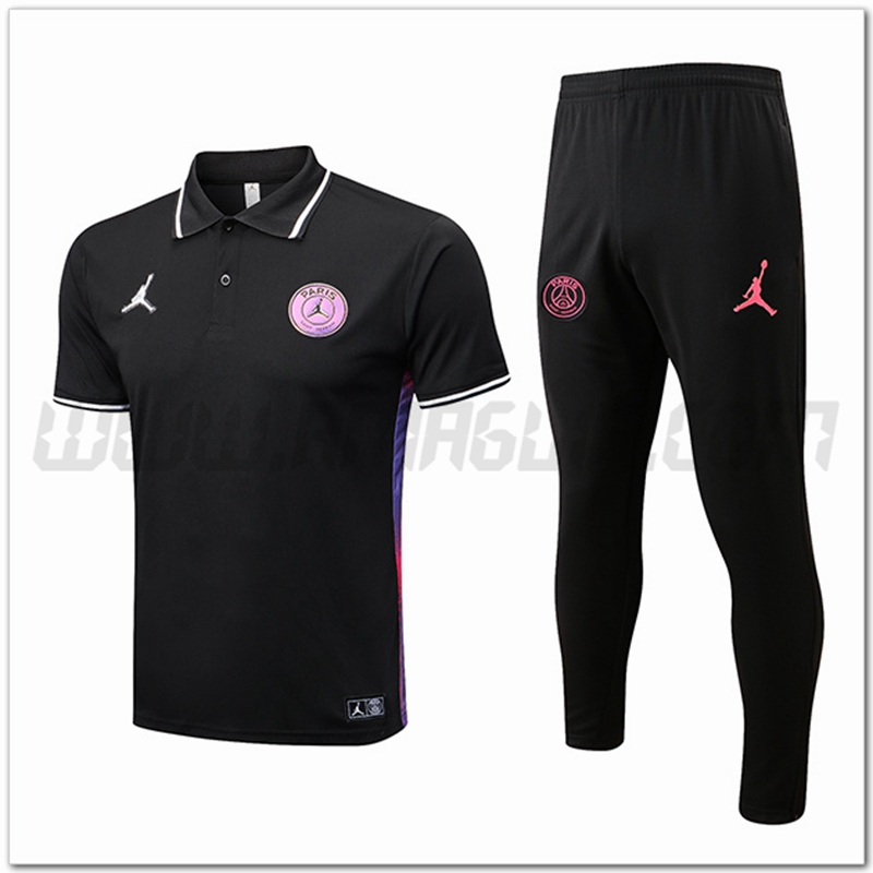 Maglia Polo Jordan PSG + Pantaloni Nero/Grigio 2022 2023