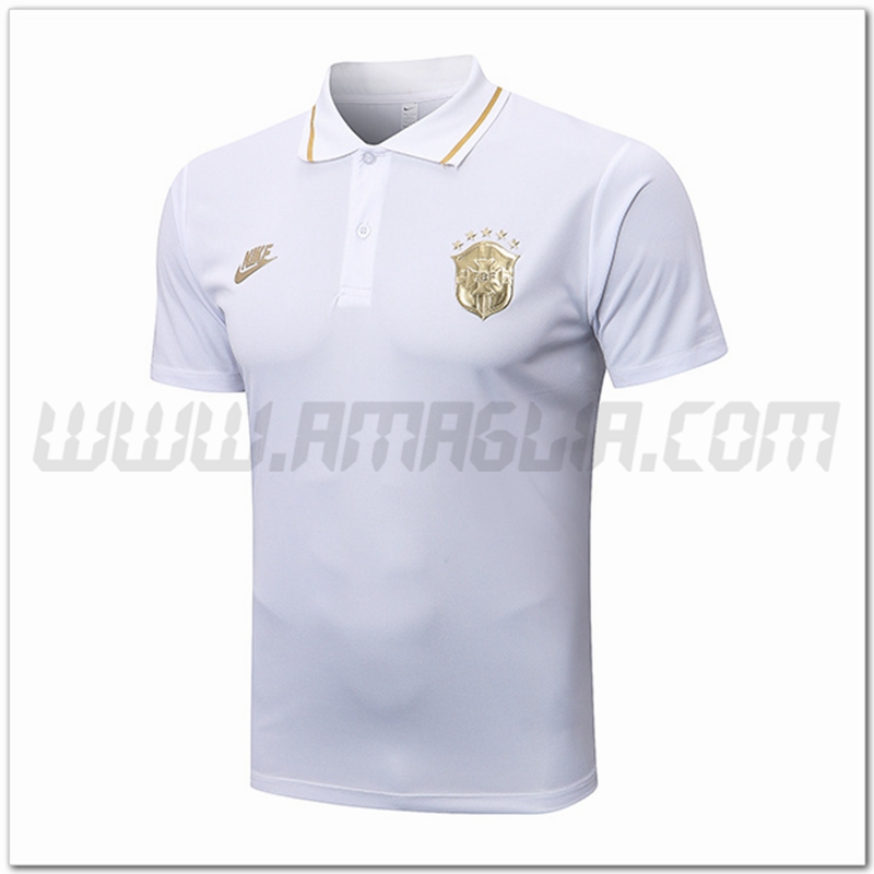 Maglia Polo Brasile NIKE Bianco 2022 2023