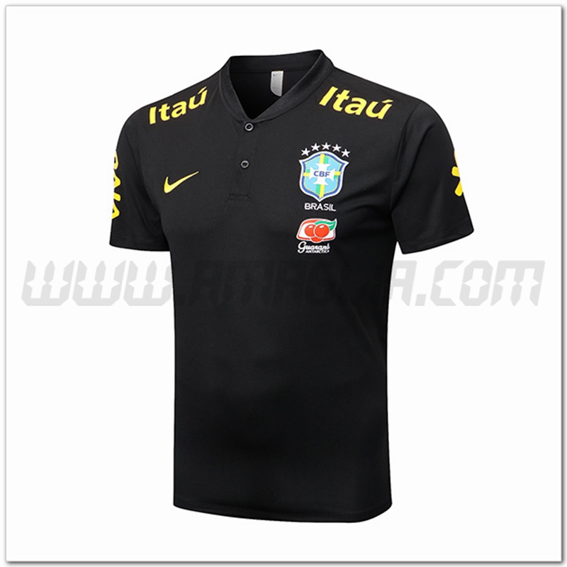 Maglia Polo Brasile Nero 2022 2023